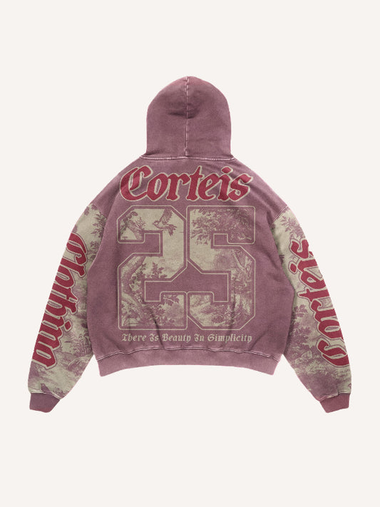 Distressed colorblock hooded tie-dye street 3D sweatshirt