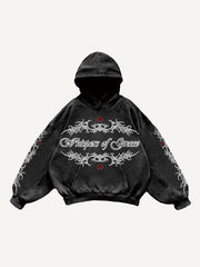 Hand-painted dark witch textured sweatshirt