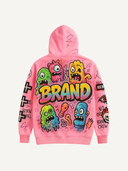 Invincible Monster Battle Warm Printed Hoodie
