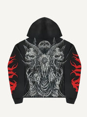 Limited edition horror sweatshirt with hand painted scenes of hell