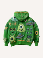 Cute patchwork one-eyed monster fashion sweatshirt