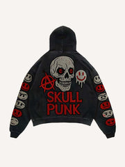 High-end washed sweatshirt with sparkling patch print