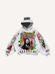 Distressed Jesus Christ graffiti sweatshirt