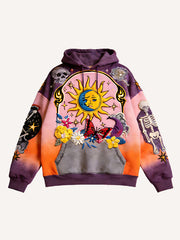 Sun and Moon Classic Gothic Y2K Print Sweatshirt