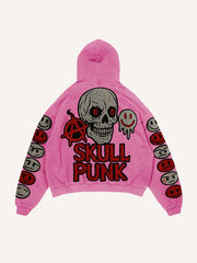 High-end washed sweatshirt with sparkling patch print