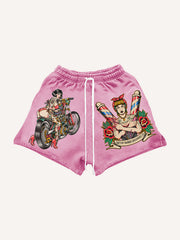 Sexy beauty motorcycle trendy shorts