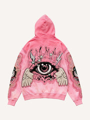 Flying Eye of Truth or Gods Eye Gradient Hooded Sweatshirt