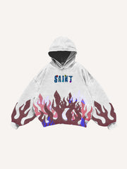 Flame burning rhinestone sweatshirt