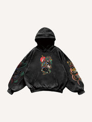 Japanese Tattoo Story Dragon Slaying Print Sweatshirt