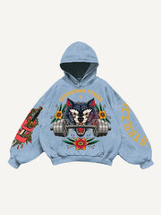 Fitness Barbell Giant Wolf Street Tattoo Sweatshirt