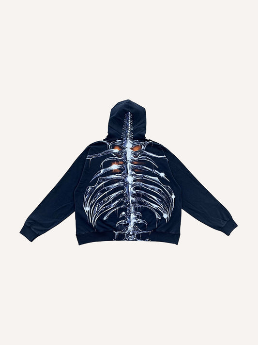 Exquisite and trendy metallic skull print sweatshirt