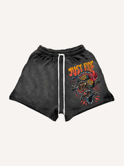 Retro Teng Snake Giant Ape Tattoo Shorts