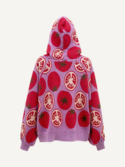 Old Money Style Fruit Print Hoodie