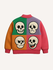 Cute skull baseball jacket