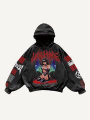 Hand-painted sexy female devil textured sweatshirt