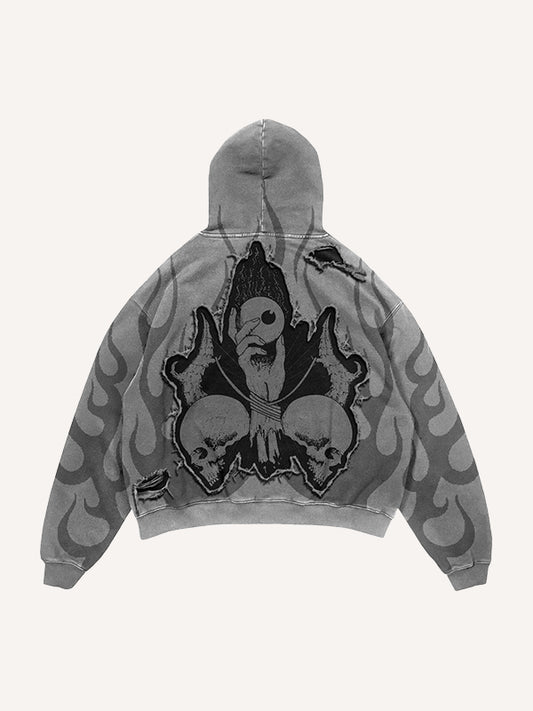 Scar skull one eye handsome hooded sweatshirt