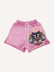 Fitness Barbell Giant Wolf Street Tattoo shorts
