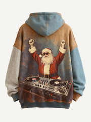 Crazy Christmas Rock Disco Santa Claus Helps You Out with a Hoodie