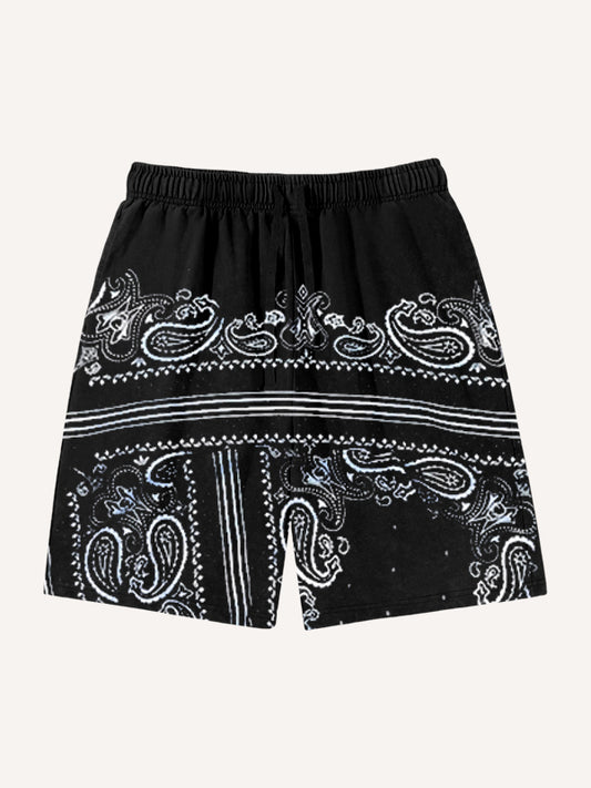 Paisley rap-style custom print shorts