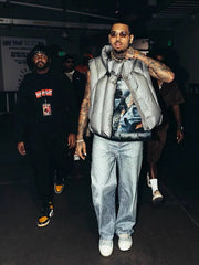 Denim Distressed Belt Diamond Decorated Jeans