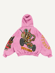 Fitness Barbell Giant Wolf Street Tattoo Sweatshirt