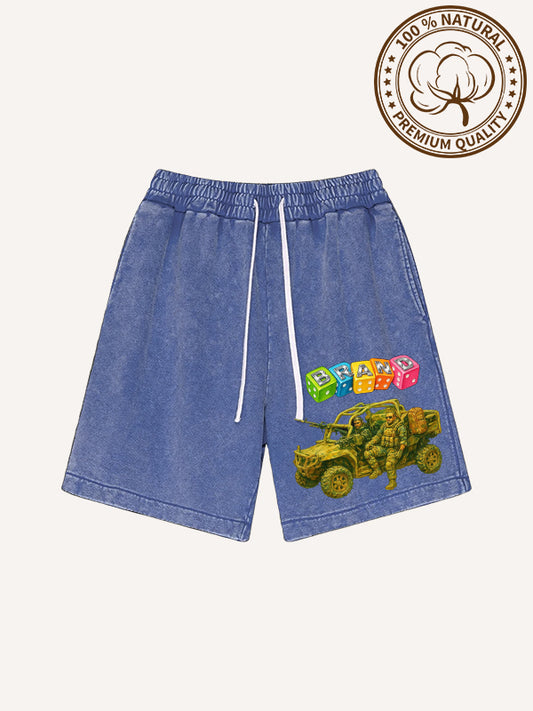 Attacking Soldiers Comfortable and Stylish Pure Cotton Washed Shorts