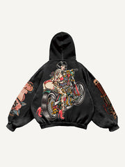 Sexy beauty motorcycle trendy sweatshirt