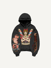 Sexy beauty motorcycle trendy sweatshirt