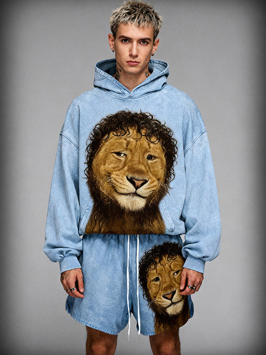 Cute and funny lion curly hair fashion sweatshirt