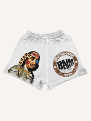 Abstract art US Presidential dollar bill print shorts