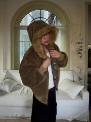 Camouflage Fur Collar Reversible Cotton Jacket