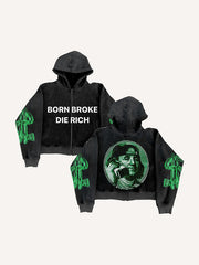 Franklin's portrait recreated on US dollar bills printed sweatshirt