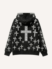 Goodness rhinestone Our Lady Bless Us printed sweatshirt