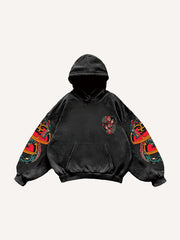 Rose Girl Textured Print Sweatshirt