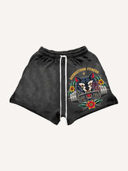 Fitness Barbell Giant Wolf Street Tattoo shorts