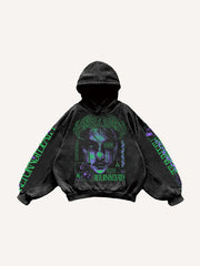 Cyber Art Textured Hand-Painted Print Sweatshirt