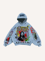 Distressed Jesus Christ graffiti sweatshirt