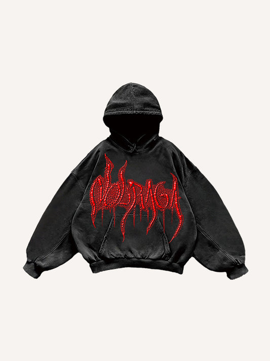 Japanese hand-painted mythical beast limited edition print sweatshirt