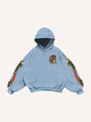 Retro Chieftain Tattoo Style Print Sweatshirt