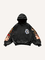 Retro girl print sweatshirt