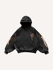 Sexy girl tattoo riding tiger pattern sweatshirt