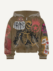 The Evil Dead Hell Skull Hate Print Distressed sweatshirt