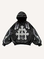 Rhinestone Heavy Industrial Light Luxury Hooded Sweatshirt
