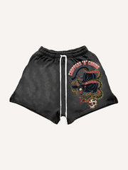 Tengshe Black Panther Skull Shorts