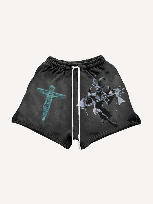 Angel or Devil in Our Mind Printed Shorts