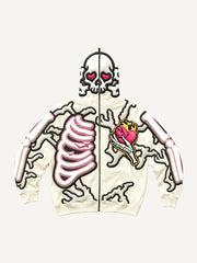 Hooded Skull Print Sweatshirt - Stylish All-Season