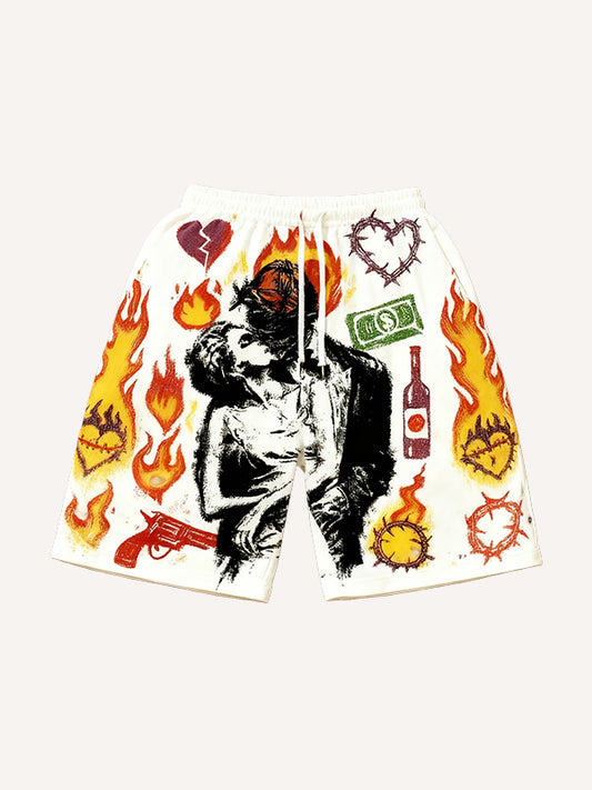 Love is as hot as fire comfortable loose shorts