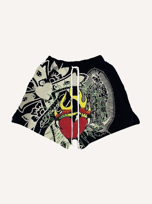 Hand-painted high-definition scanned printed cross shorts