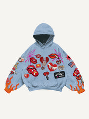 Sexy trendy red lip sweatshirt