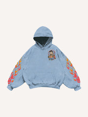 Comfortable gourmet character tattoo print sweatshirt